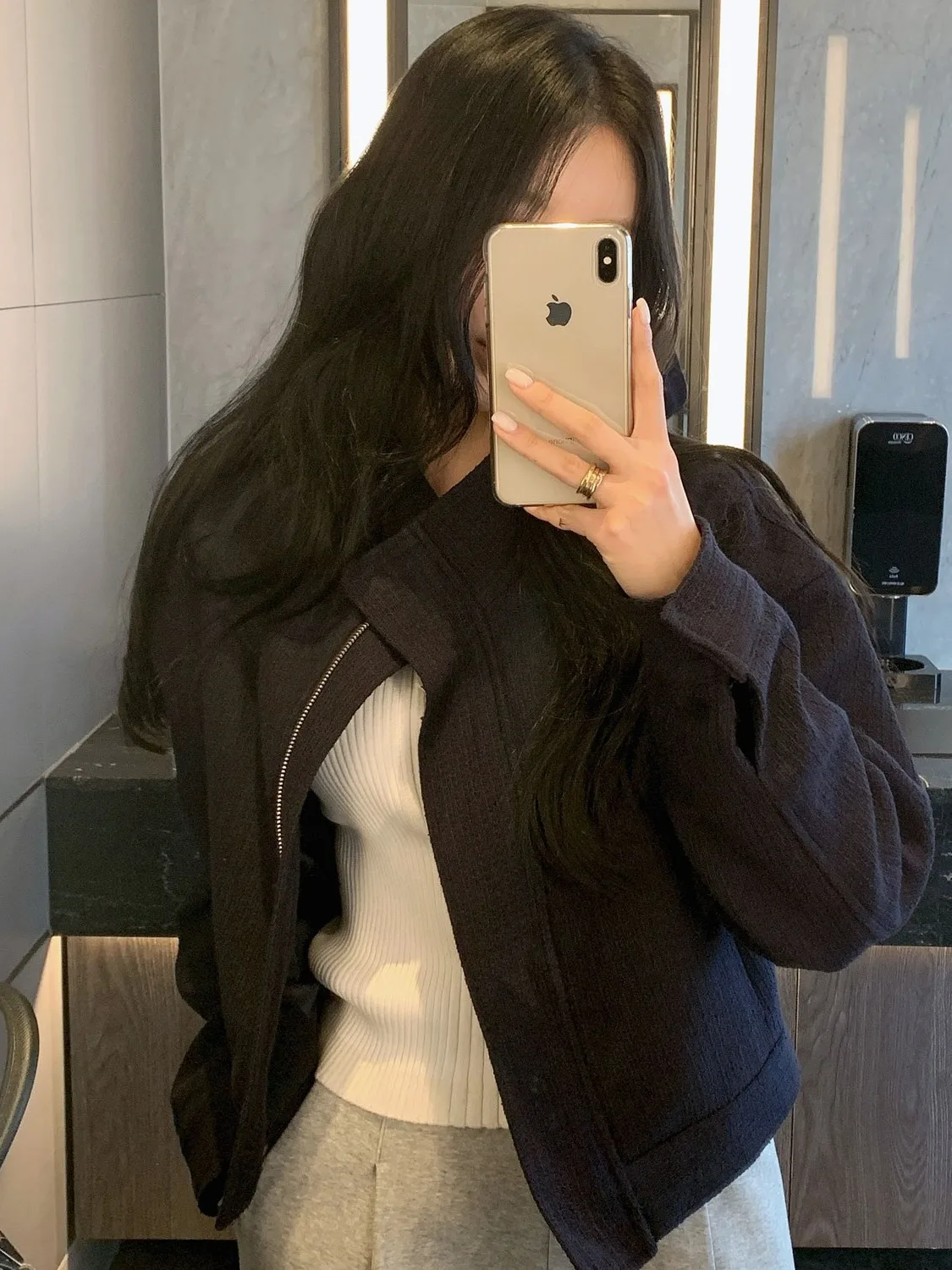 

Ранняя осень, новый тюнер с воротником-стойкой, женский дизайн, молния, маленькое элегантное шерстяное пальто, модное