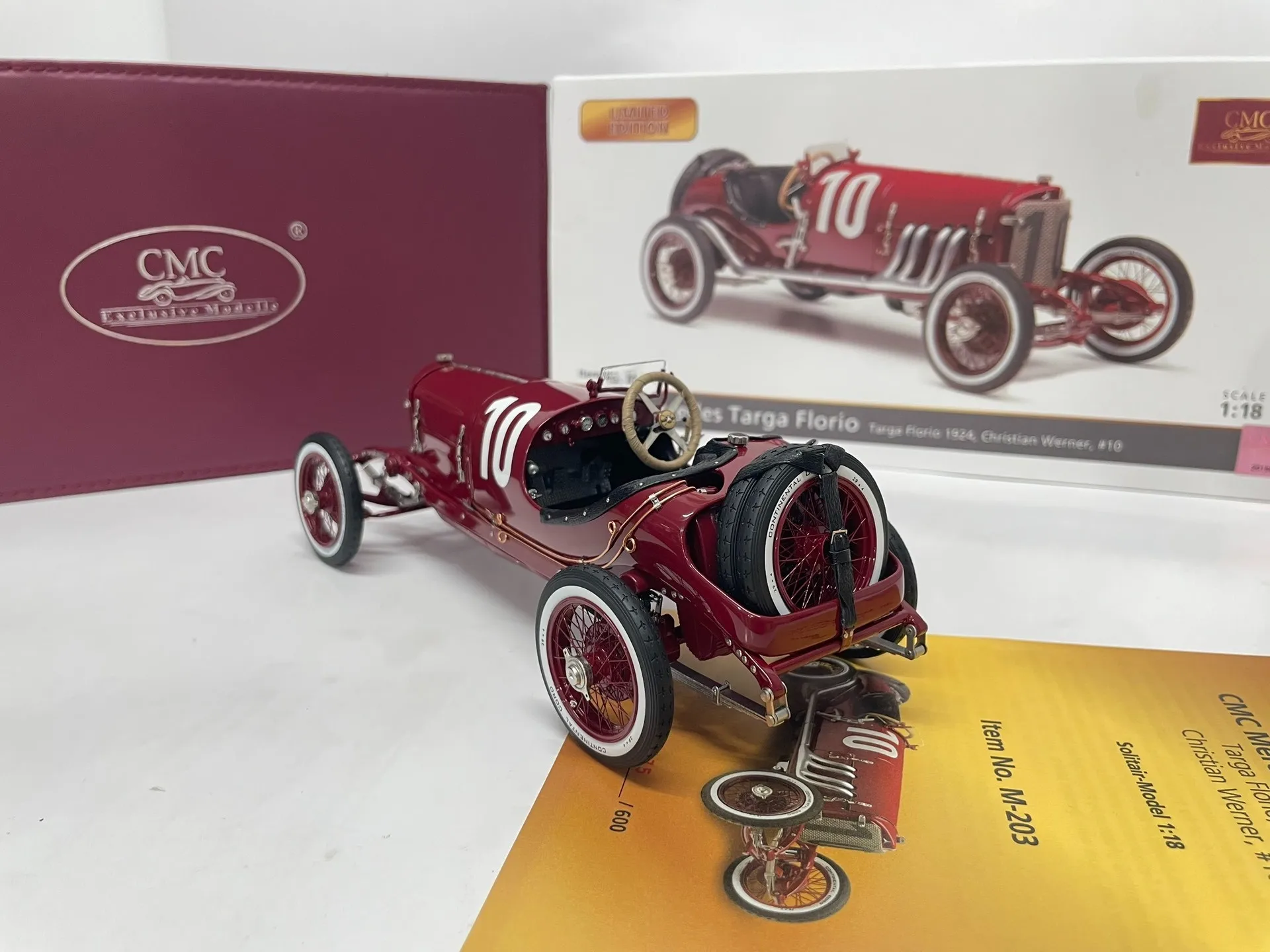 CMC 1:18 Targa Florio 1924 #10 Simulation Limited Edition All Open Alloy Metal Static Car Model Toy Gift