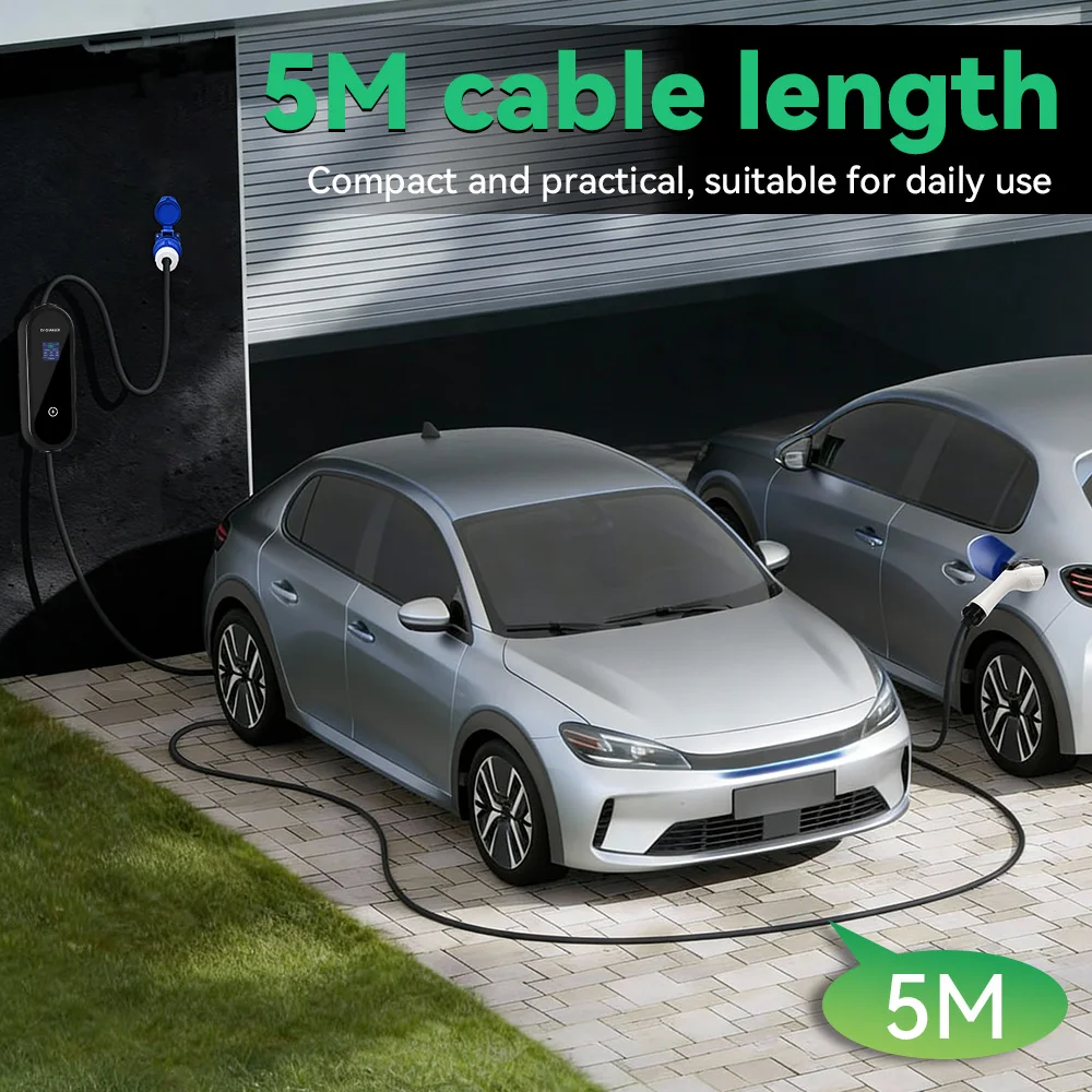 IPENGEN 7 kW tragbares EV-Ladegerät Typ 1, 5 m Kabel, 32 A, SAE J1772, CEE-Stecker, EVSE-Ladung für Elektrofahrzeuge, einstellbarer Strom – Detail 7