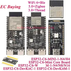 ESP32-C6-DevKitM-1 ESP32-C6-DevKitC-1 Mini Development Board ESP32-C6 MINI-1 W&ROOM-1 Wireless 2.4GHz Wi-Fi 6 BLE5 Zigbee Module