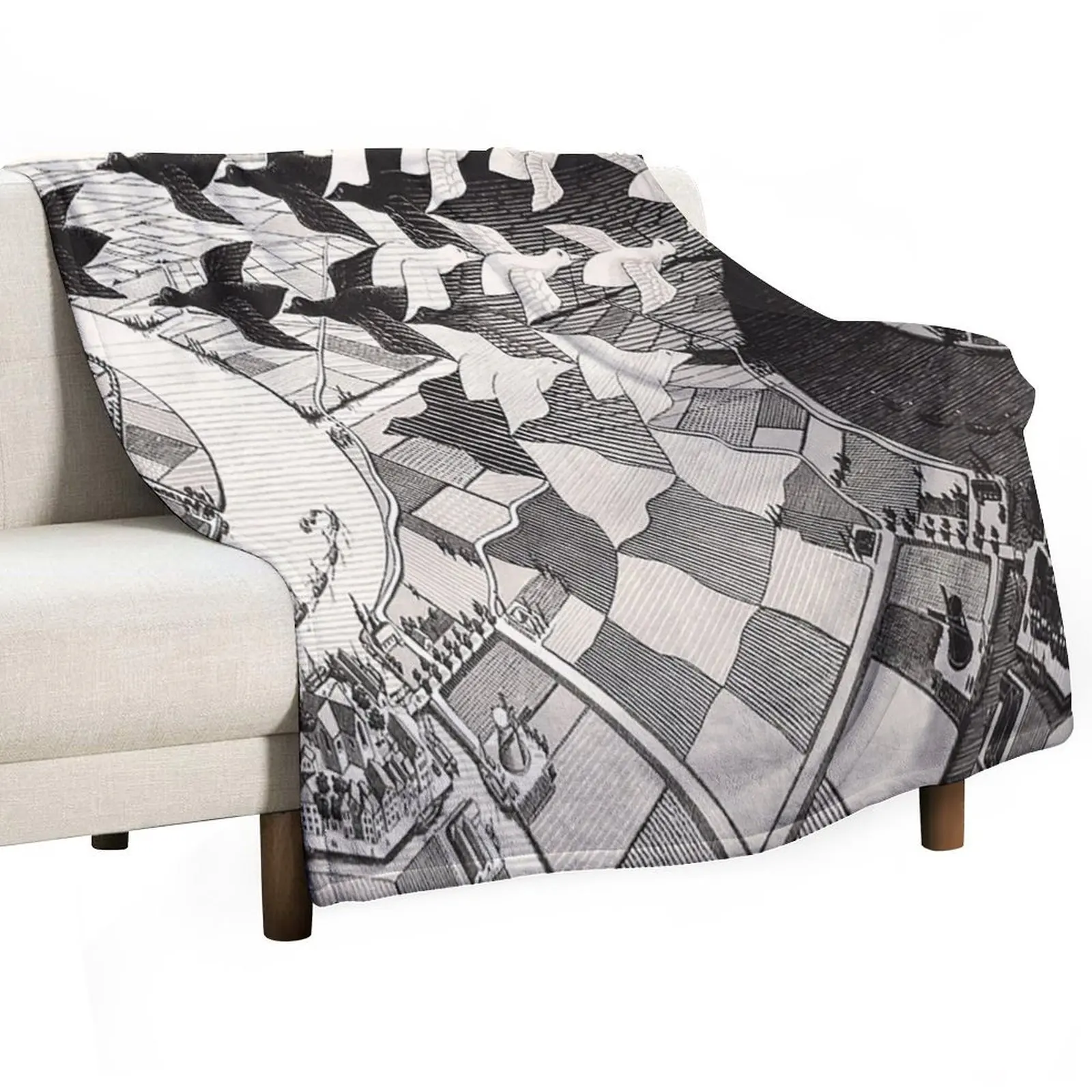 

M.C. Escher Throw Blanket Picnic Plaid Vintage blankets and throws Blankets