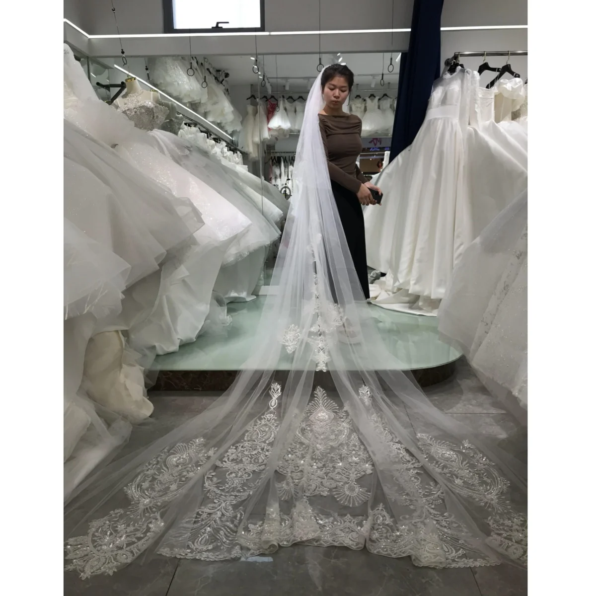 Kisswhite one layer 3.5 meters bridal veils for bride long veils