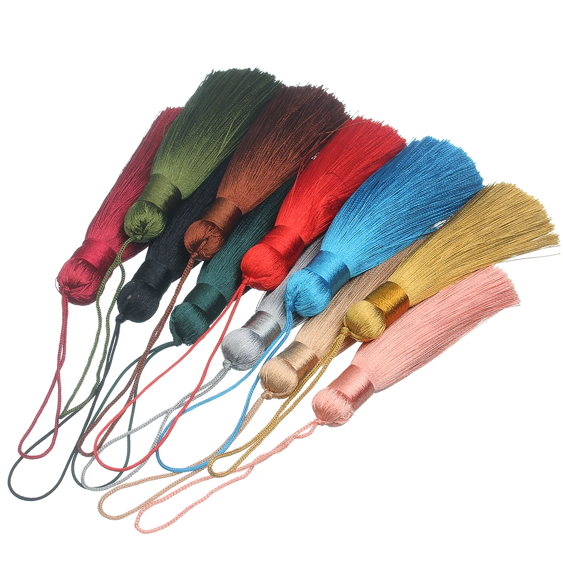 6Pcs Bookmark Tassels Fringe Brush Handmade Soft Craft Long-term Tassels With Loops For DIY Crafts Decoration Making Accessories