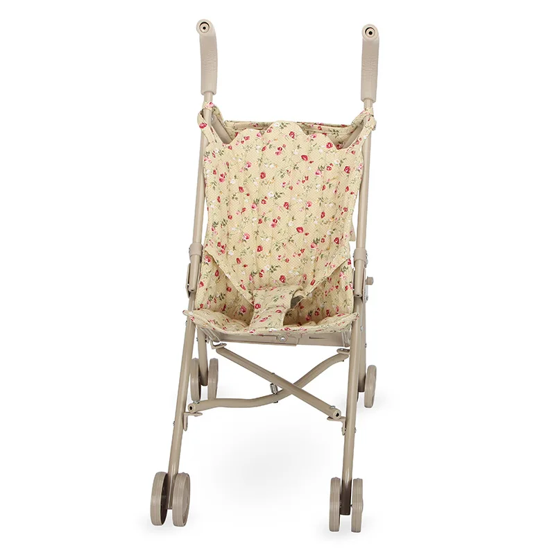 High View Baby Small Floral Cushion Trolley For Doll Toys High Appearance Level Children's Trolley Toy Stroller