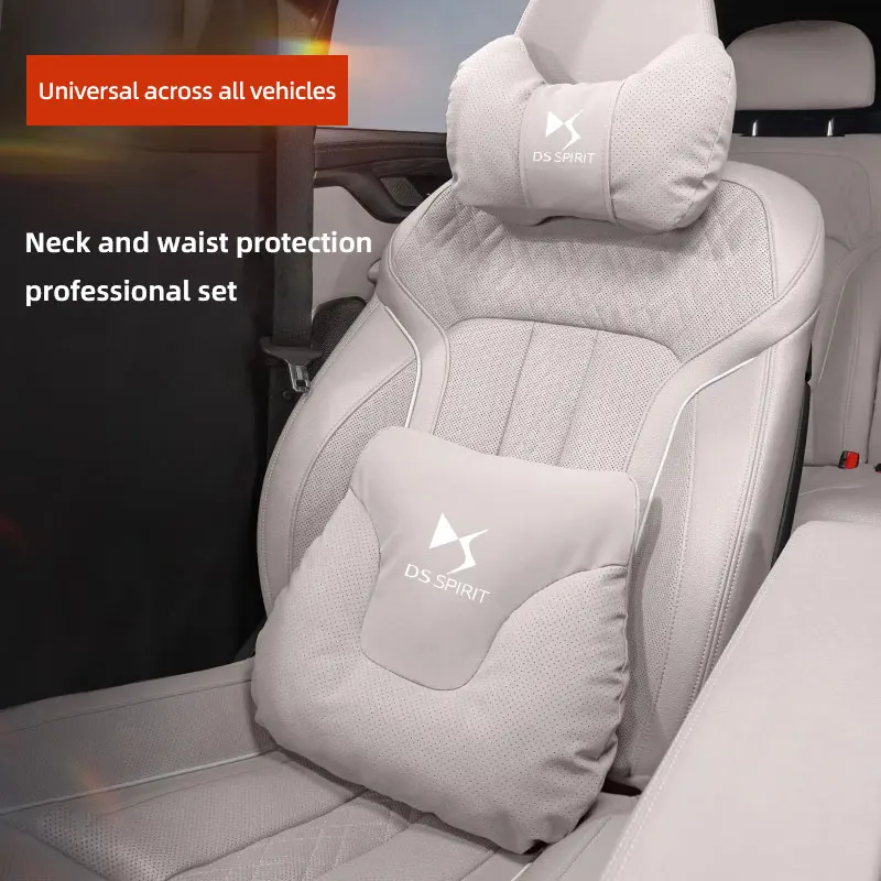 

Suede Car Seat Headrest Lumbar Support Protective Pillow Waist Cushion For DS SPIRIT DS3 DS4 DS4S DS5 5LS DS6 DS7 DS9 WILD RUBIS