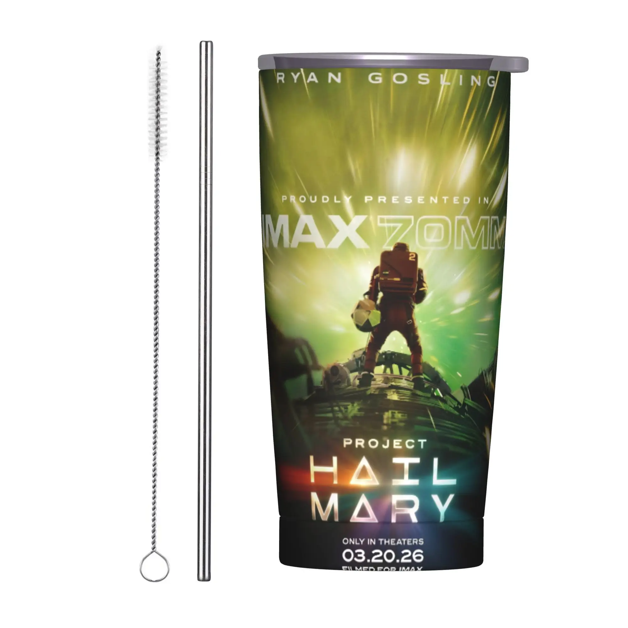 Project Hail Mary 2026 Tumbler Vacuum Insulated Ryan Gosling Coffee Cups Vacuum Flask Travel Outdoor Mug Water Bottle, 20oz