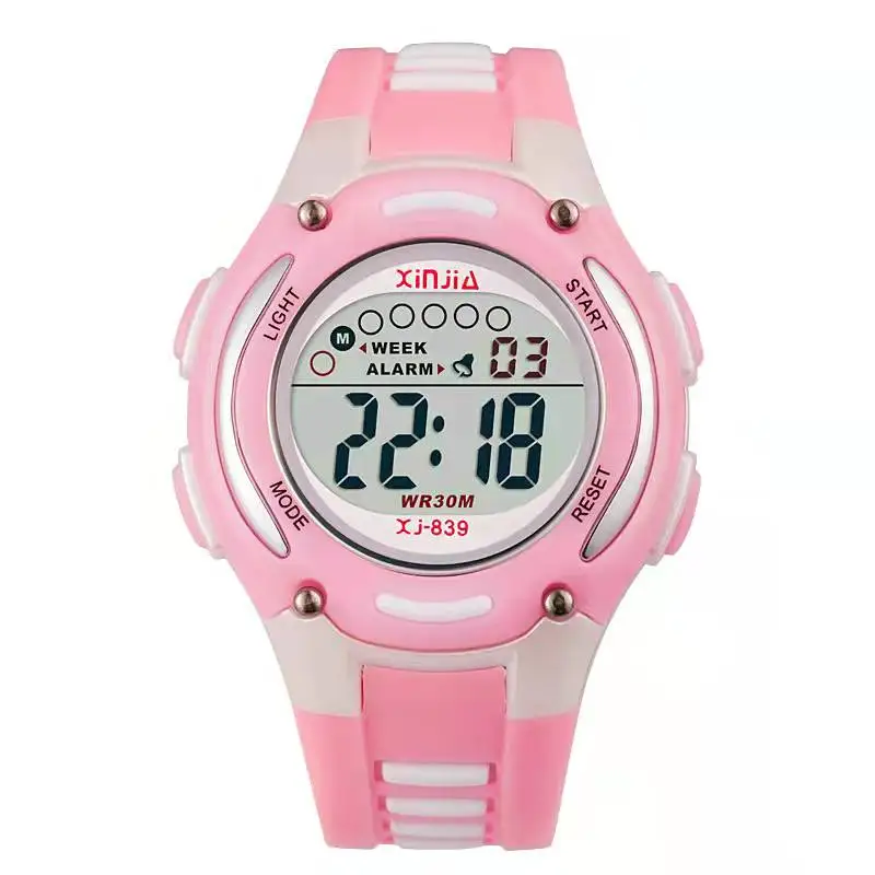 Montre de sport pour filles et garçons, horloge pour écoliers, affichage noctilucent, alarme, semaine, mode