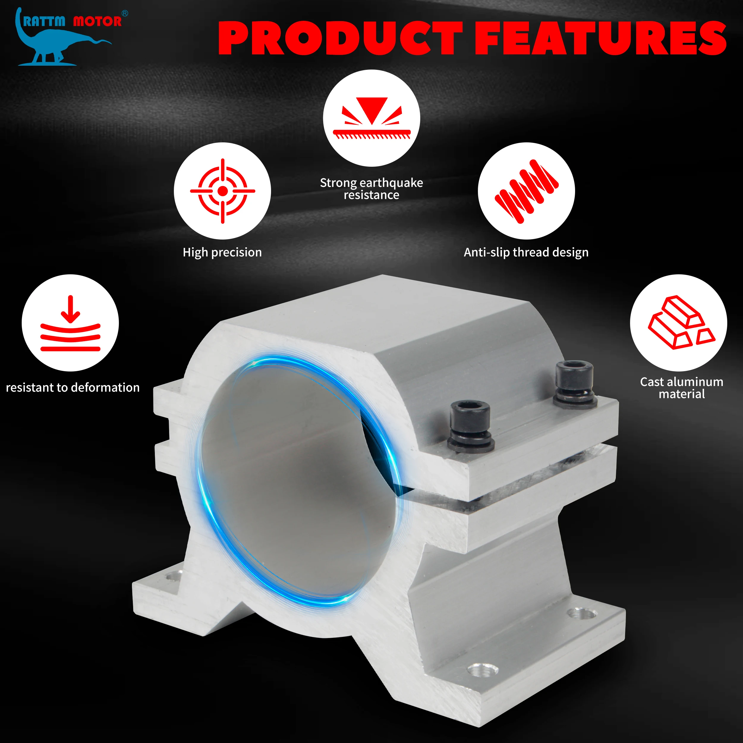 Picture 4: Aluminum profile bracket 65mm Spindle Mount Clamp Fixture Support CNC Accessories Suitable for 6040 Router