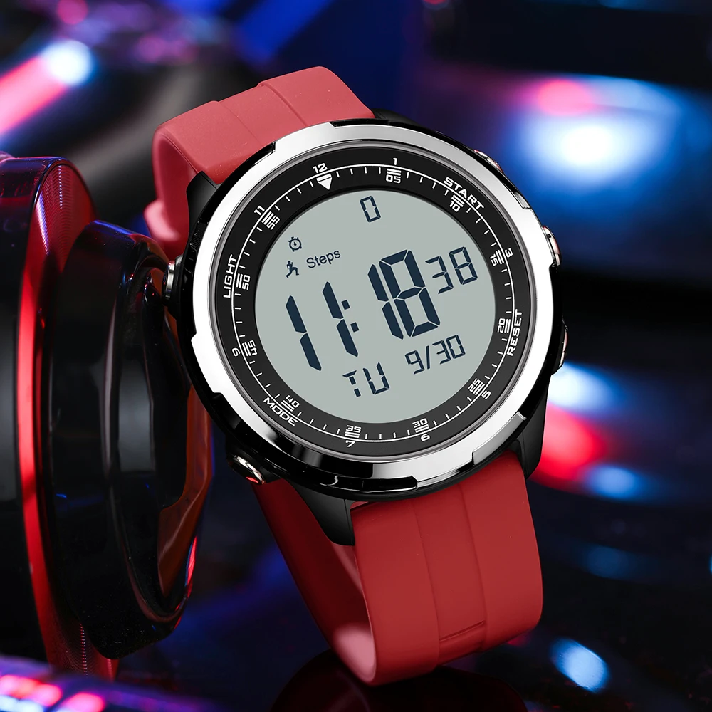 SANDA Watch for Men Digital Watches Sports LED Wristwatches Men's 50m Waterproof Watch Digital Light Stopwatch Calorie Countdown