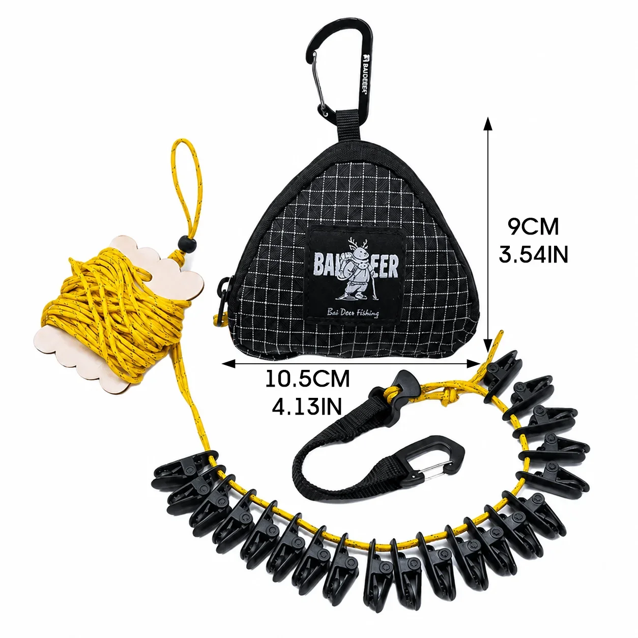 Travelers Clothesline Retractable Hanging Line with Windproof Clips for Camping Hiking Hotel Tent Nylon Rope Laundry Storage