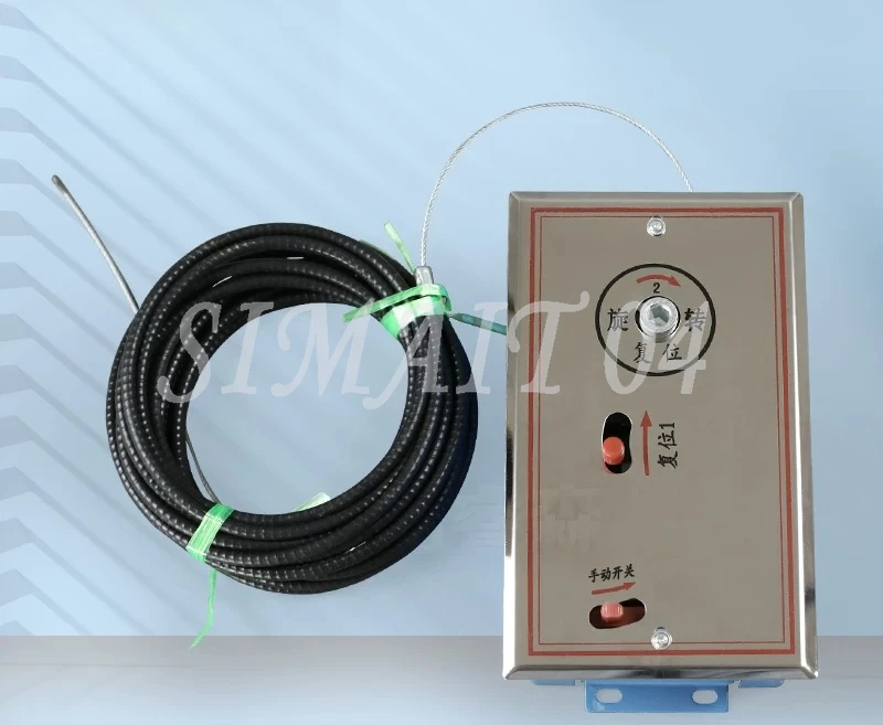 Plate Exhaust Port Actuator, Exhaust Valve Remote Control 6 Meters Wire Rope Fire Remote Control
