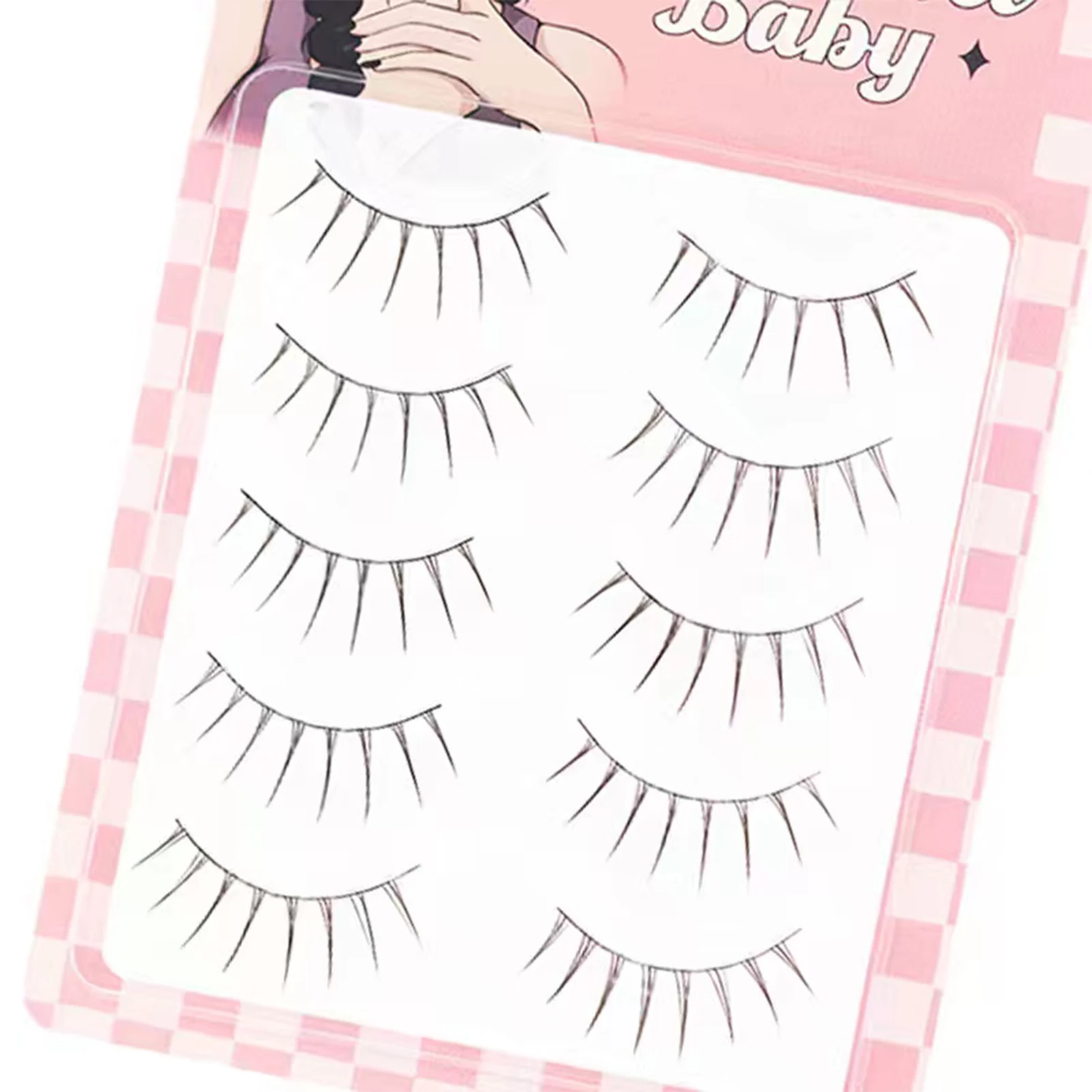5 pares de pestañas Manga Anime Cosplay pestañas postizas coreanas naturales tira completa pestañas extensión de pestañas suaves para mujeres y niñas