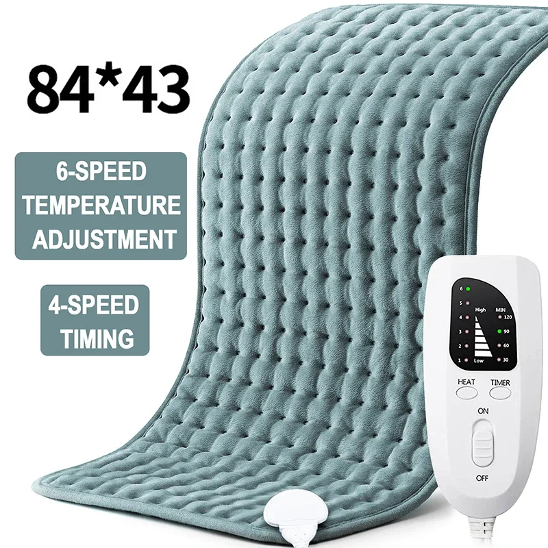 75W Electric Blanket Timing 6-speed Soft Fabric Heated Pad Shawl Cover Leg Warming Winter Heating Pad For Back Pain EU/US/AU