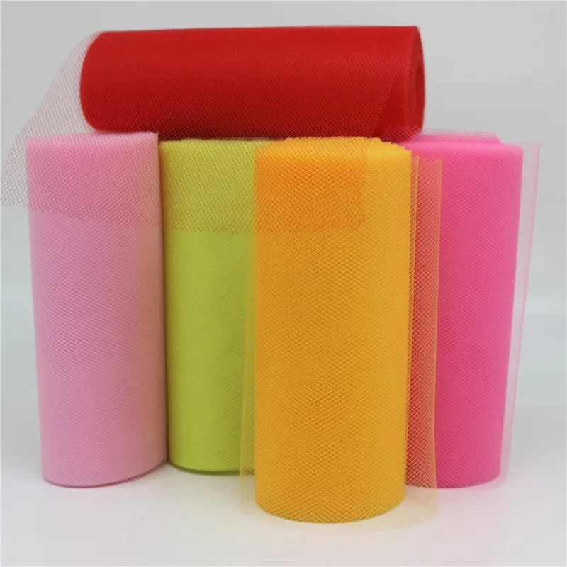 Rotolo di tulle 6\'\'* 25 yard Bobina di organza Tutu Forniture per scrapbooking Matrimonio Fai da te Festa Baby Shower Decorazione Forniture