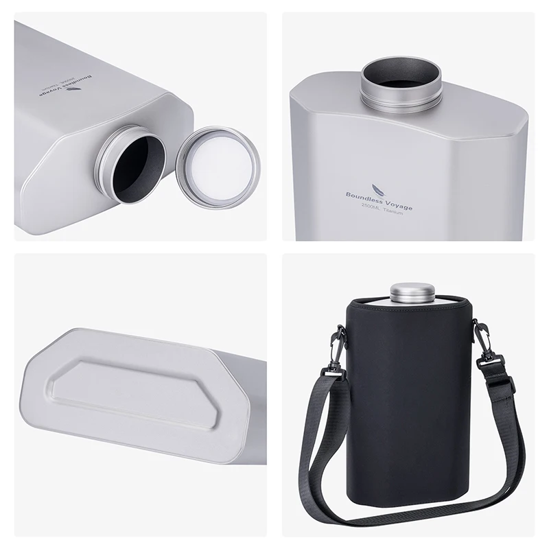 Boundless Voyage 2.5L Titanium Water Bottle Big Capacity Sports Water Bottle Ultralight Leakproof Drinkware for Outdoor Camp - Image 3