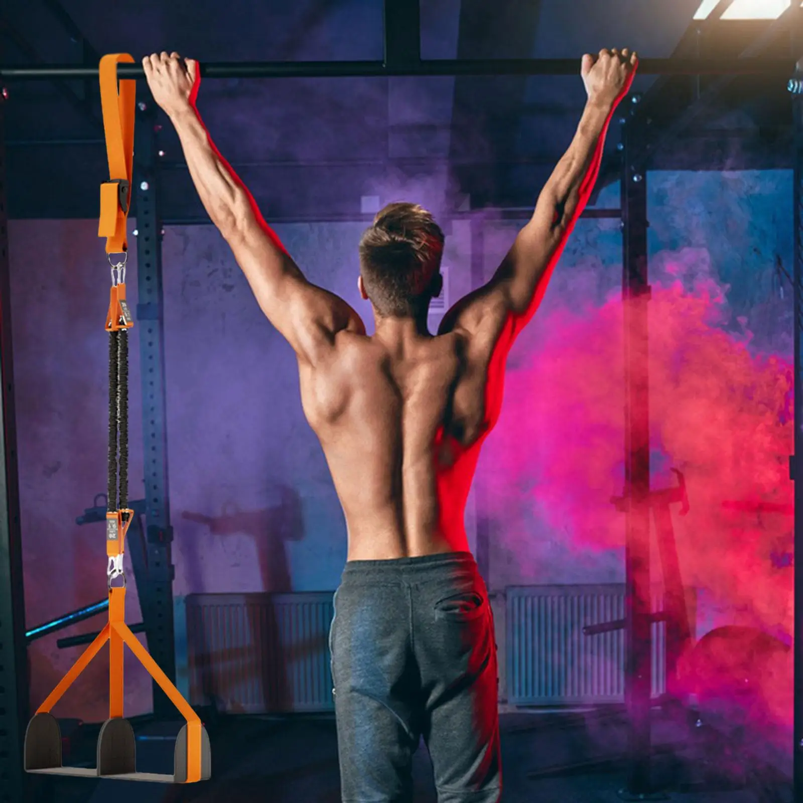 

Pull up Assistance Band Muscle Training Arms with Feet Rest Bar Auxiliary Belt