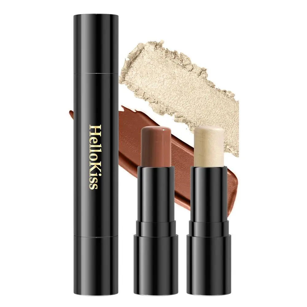 Dupla-cabeçada Face Contour Stick, Brown Bronzer Pen, Sombra, Corretivo, Destaque, Make Smooth Contour, Fundação, U4U3