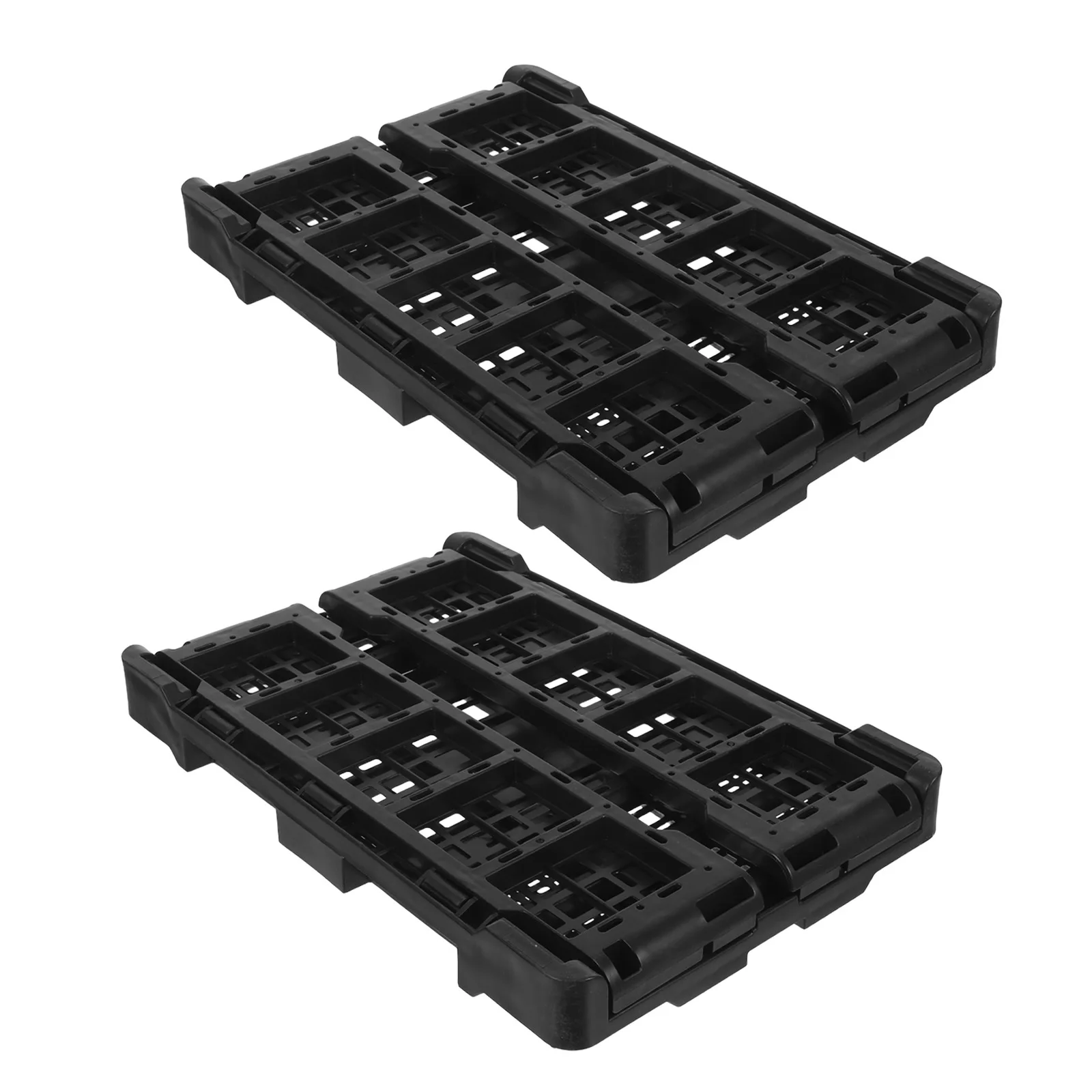 

2pcs Foldable Storage Baskets Collapsible Plastic Organizer Transparent Window Design Under Bed Storage Bin - Kitchen Bathroom