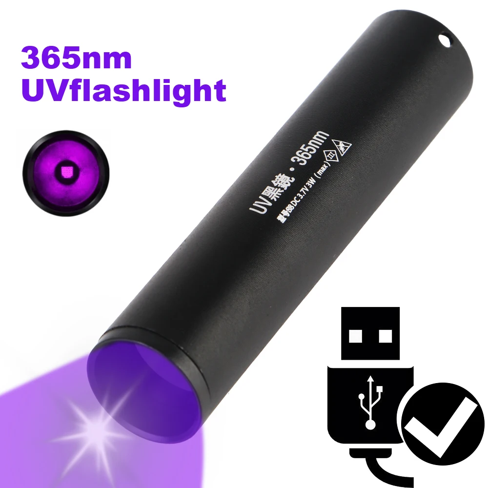 

3W Cat tinea Money Ore Scorpion Detection 365nm SV57 Ultraviolet Torch Urine Black Light USB Rechargeablec UV Flashlight Pets