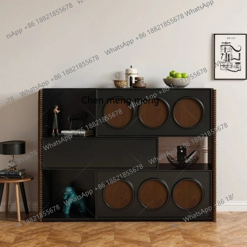 

Retro solid wood home shoe cabinet, medieval home storage against the wall and door, entrance locker