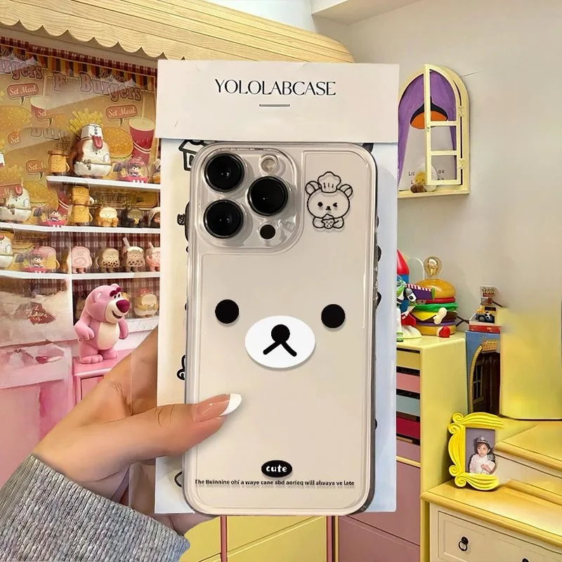 Fashion Cute Cartoon Rilakkuma Bear Phone Case for Oppo A3x A3 A60 A79 A98 A78 A58 A38 A18 A57 A76 A17 A74 A94 A36 A55 A15 Soft