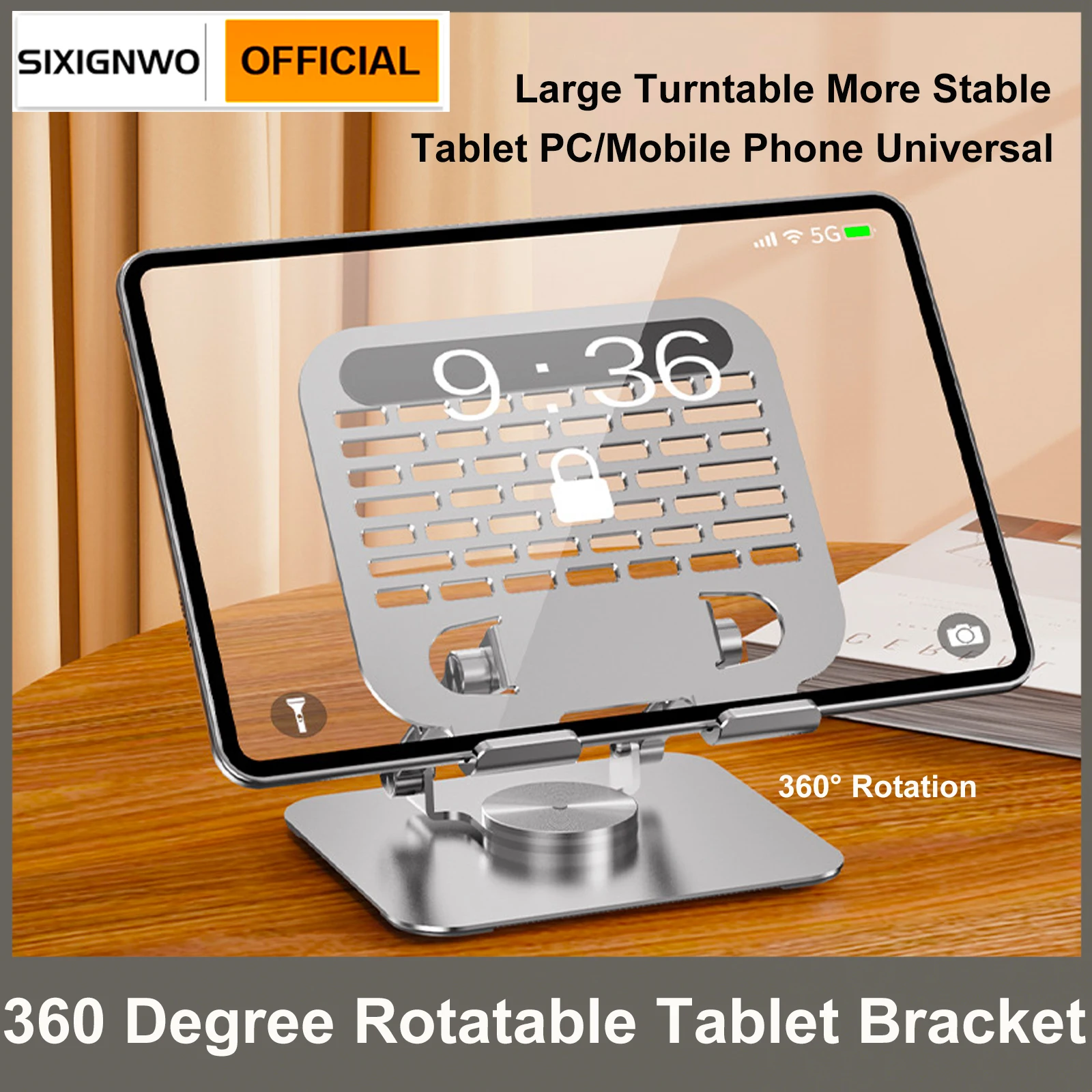 Tablet Holder For iPad Pro Stand 360° Rotation Portable Foldable Aluminum Desktop Bracket Support For Xiaomi Samsung Tab Laptop