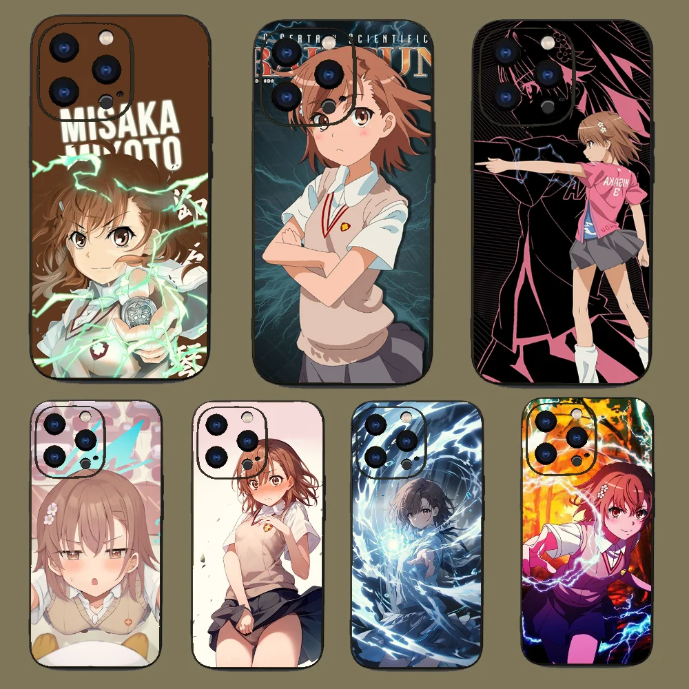 Misaka Mikoto Cute Anime Girl Phone Case For Iphone 15 11 13 14 Pro Max 7 8 Plus X Xr Xs Max Se2020 12mini Cover Case