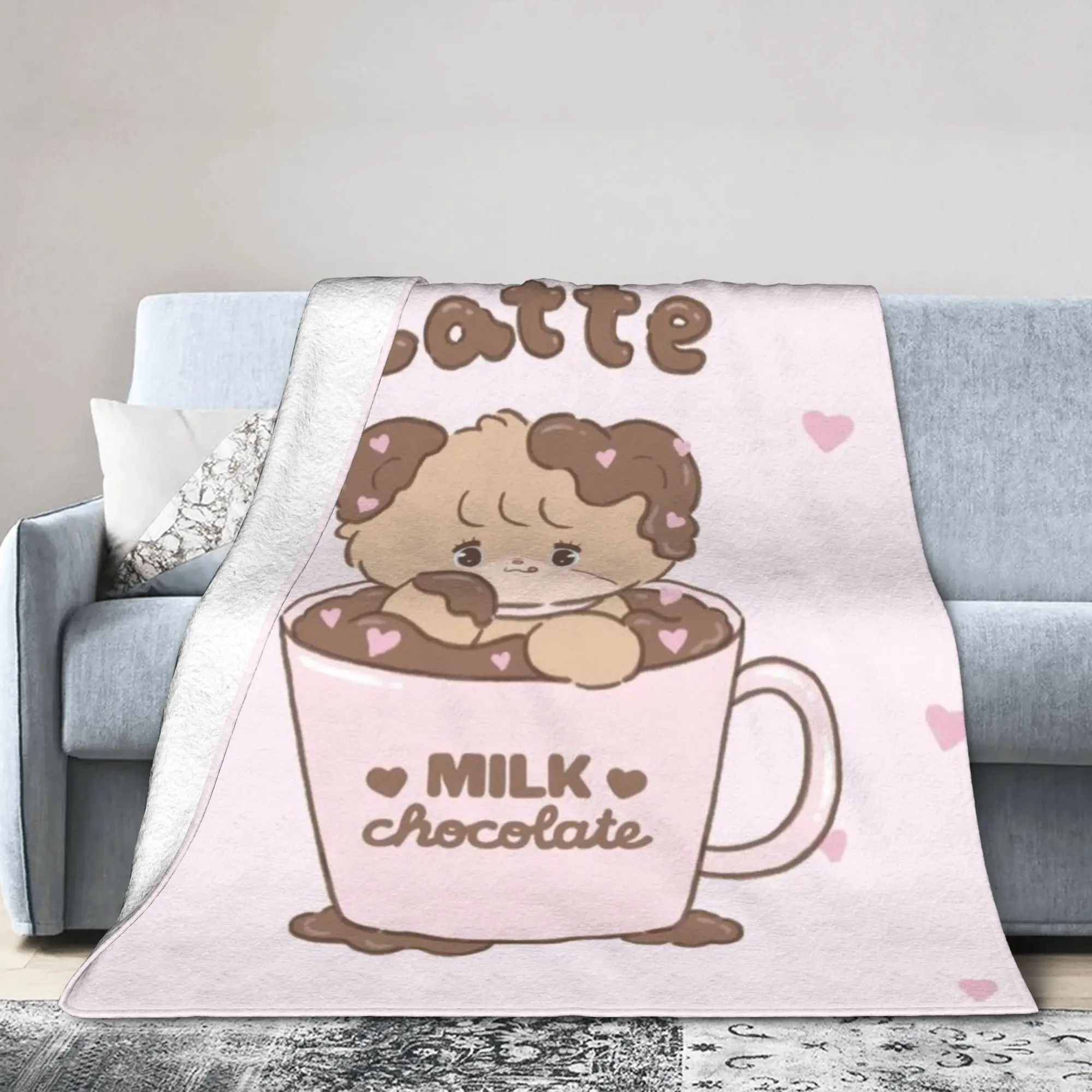 Mikkos Latte Blankets Flannel Lightweight Throw Blanket for Bedding Couch Bedroom Quilt