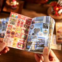 30pcs Kawaii Japanese Showa style cuisine glitter film die-cutting sticker book DIY handmade scrapbook aesthetic stationery
