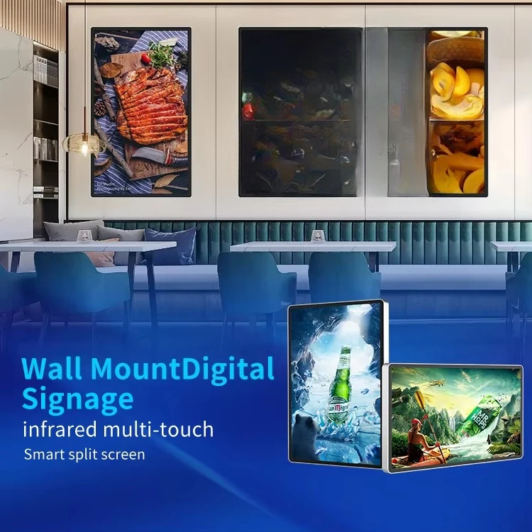 Tela de publicidade com tela de TV LCD montada na parede de 21,5 polegadas