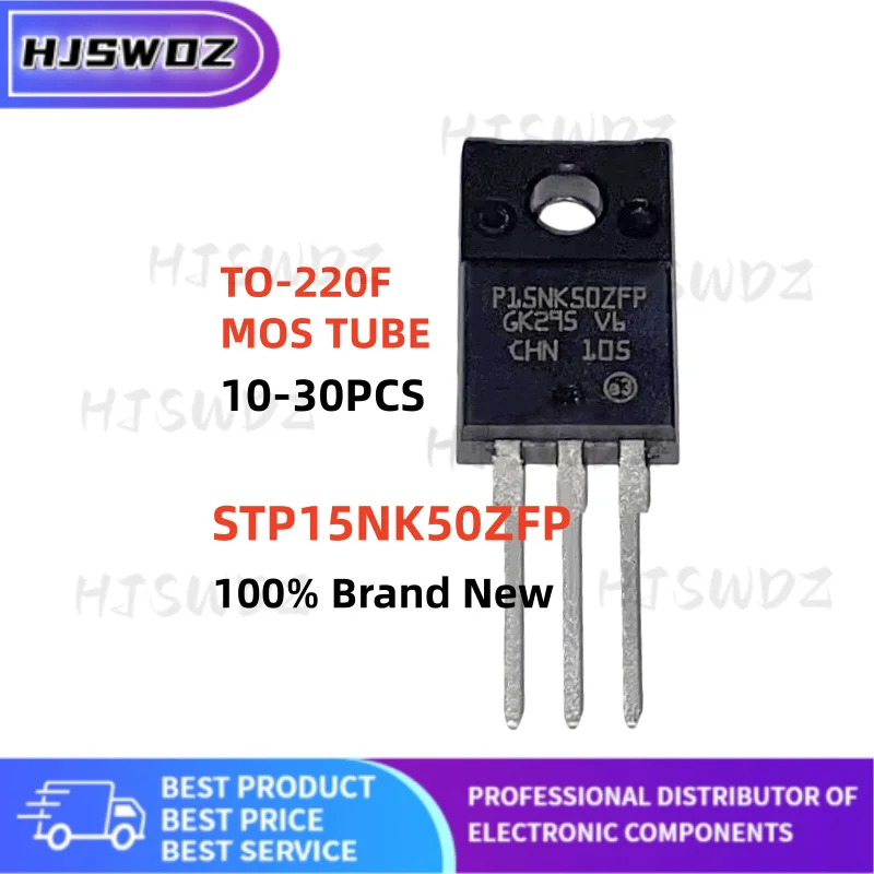 10-30PCS New STP15NK50ZFP P15NK50ZFP STP15NK50Z TO-220F MOS Field effect tube