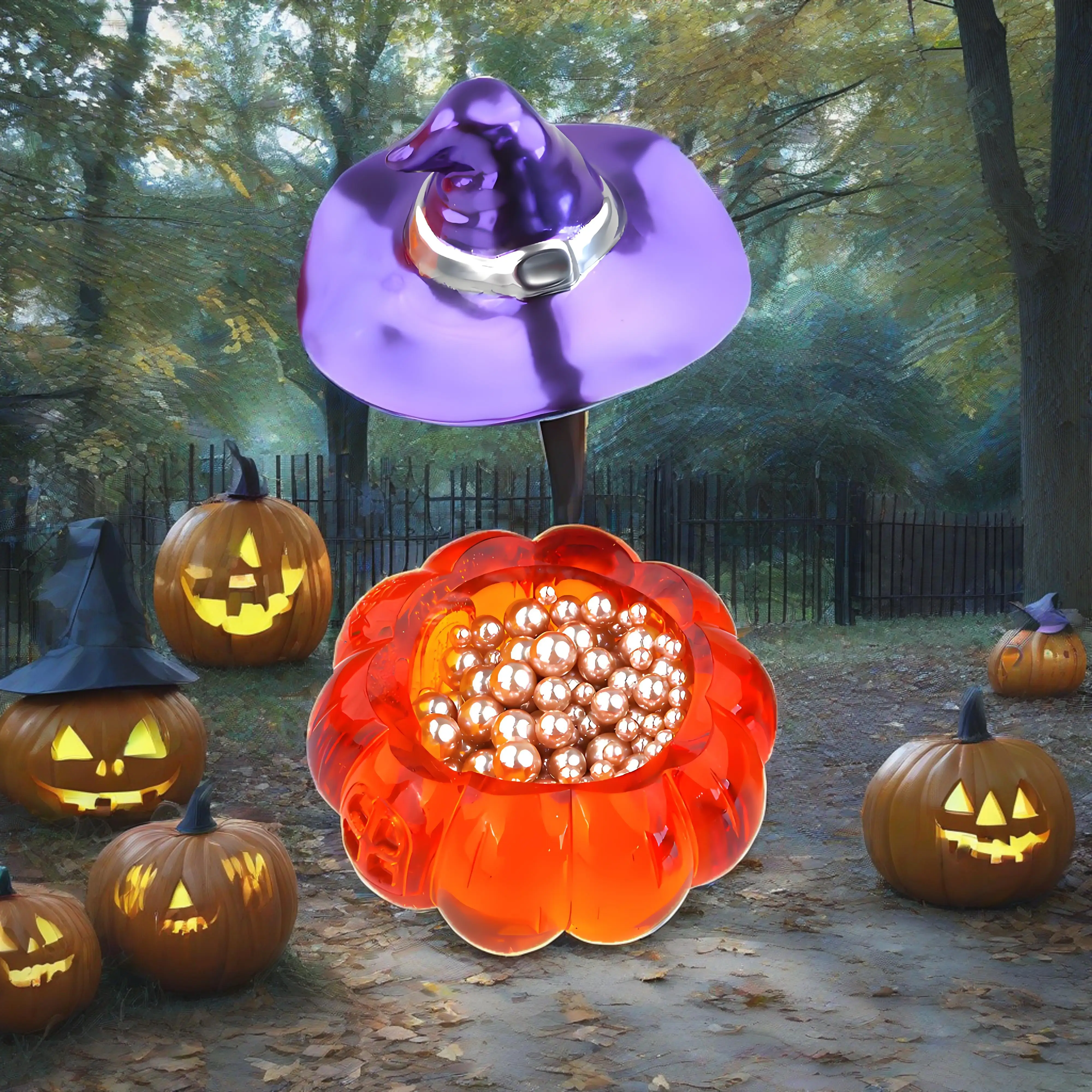 Halloween Witch Pumpkin Elf House Silicone Mold for DIY Epoxy Resin Storage Box Candy Bottle Mold