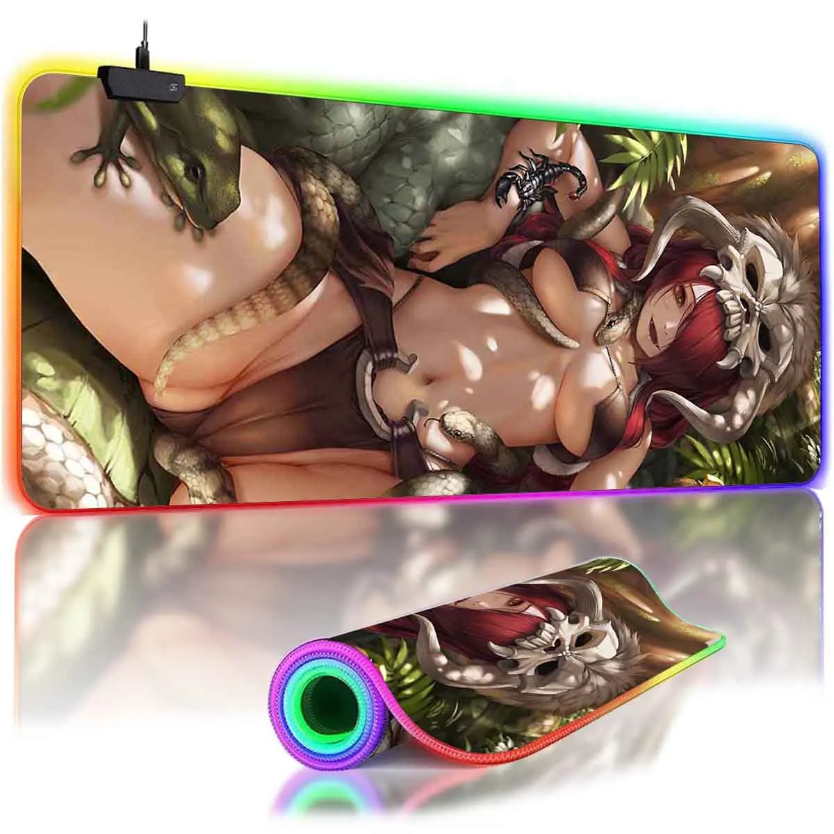 

Коврик для мыши в стиле аниме с RGB-подсветкой F_Food W_Wars Kobayashi Rindou Cute Grils Overwatch Коврик для мыши Коврик для мыши Нескользящий коврик для геймерской клавиатуры