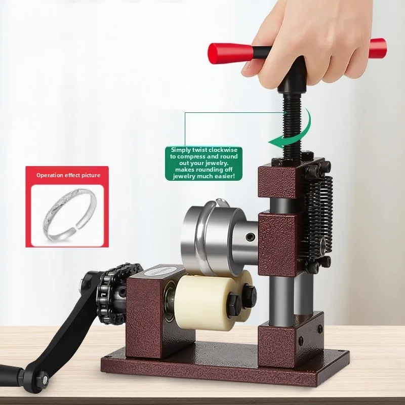 Professional Manual Ring Bender Jewelry Forming Tool Hand Roller Machine Adjustable for Gold Silver Metal Ring Sizing Repair
