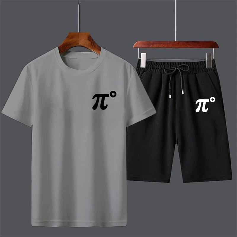 Summer men's set fashion set men's short sleeved T-shirt+sports shorts set men's casual men's clothing men's jogging set