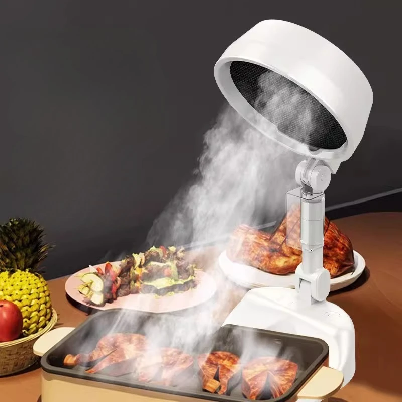 8W Desktop Cooker Hood Tabletop Range Hoods 3 Speed Strong Suction Low Noise Multifunction Foldable Portable Kitchen Exhaust Fan