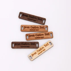 Rectangular Wooden Label, Wooden Buttons, Custom Wood Name Tag, Gift Tags, Laser Engraved, DIY Wood Craft, 50Pcs