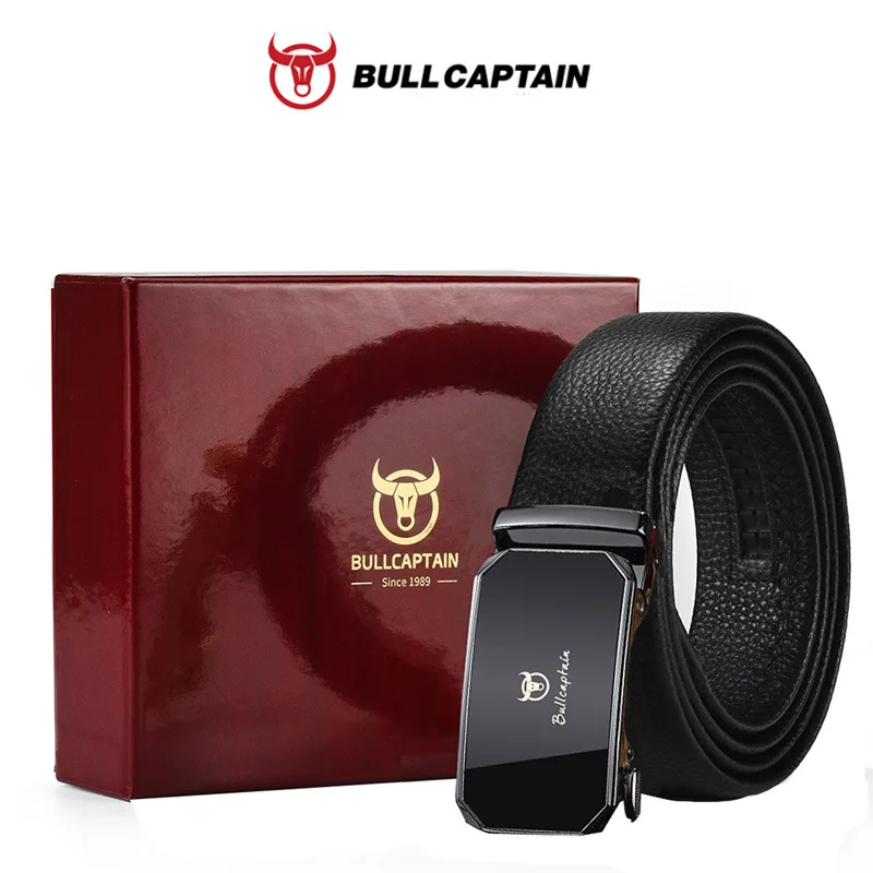 

Fashionable men's genuine leather belt, men belt with mirror automatic buckle, layer layer cowhide belt, brand genuine gift box