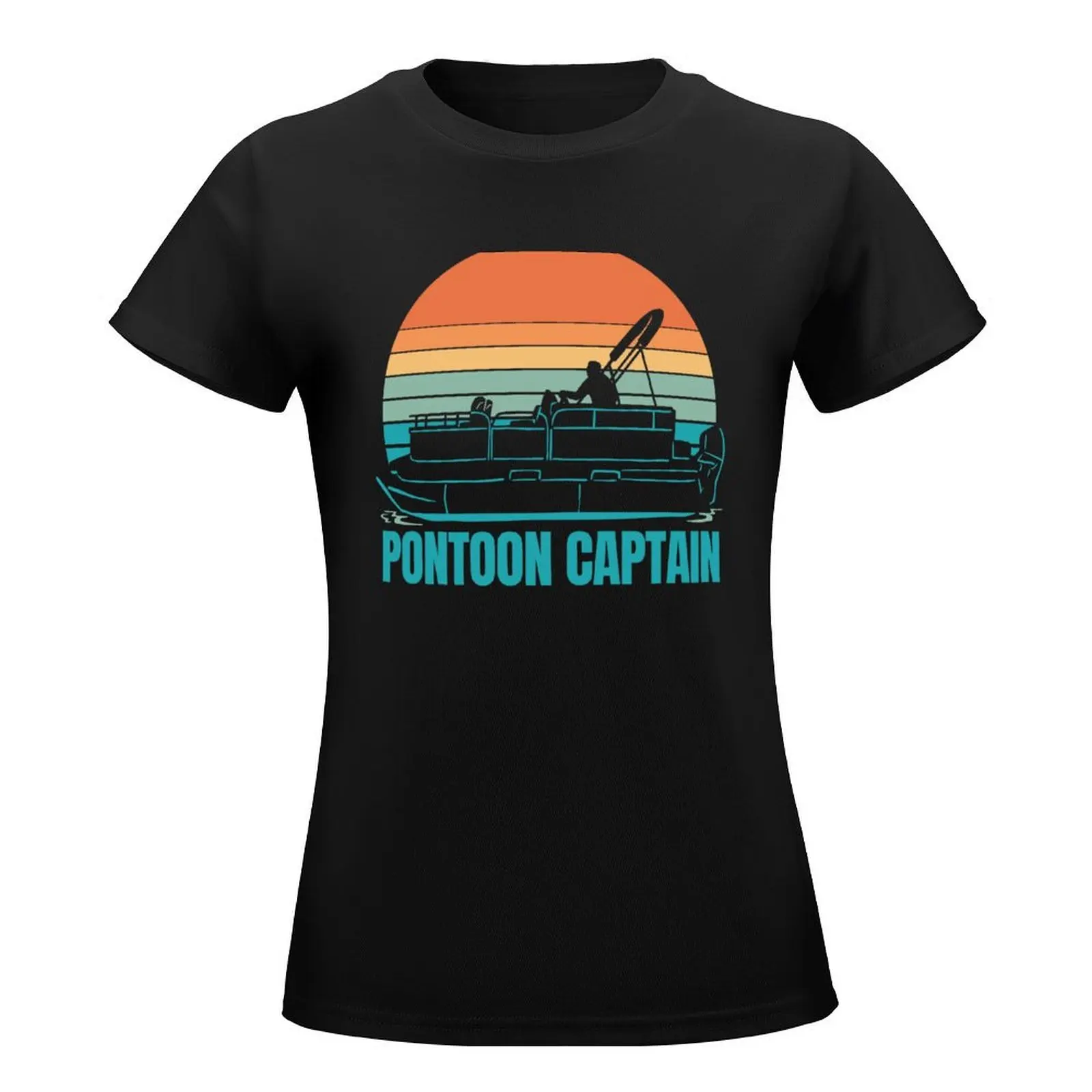 Pontoon Captain, Forget The Pontoon Ride The Captain T-Shirt Short sleeve tee shirts graphic tees clothes for Women