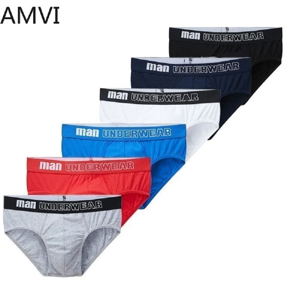 6pcs/Lot Sexy Underwear for Men Briefs Cotton Men's Sexy Panties Fashion Gay Underpants Male Soft Panty Bikini Brazilian