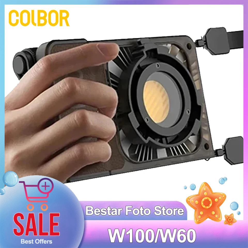 Colbor W100 Wonder 100W COB LED Video Light Pocket Lighting for Photography Video YouTube TikTok Outdoor Shooting