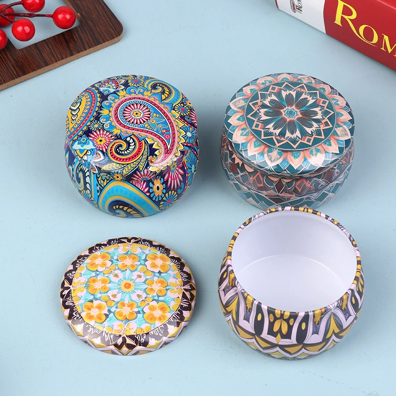 Vintage Candle Tin Can Candy Cookie Storage Box Dry Spice Storage Jar Suitable DIY Candle Cosmetic Ointment Making Christmas