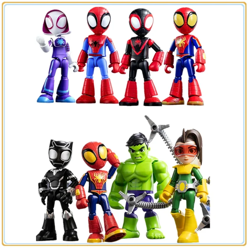 

BLOKEES Marvel DC hero magical version Spider Man Gwen Miles Black Panther Doctor Octopus Hulk Iron Man Model Assembled Toys