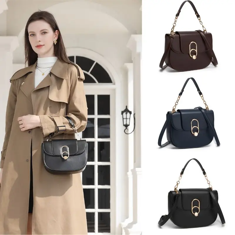 Borsa da DONNA in pelle Miss Lulu Borsa a tracolla elegante con chiusura magnetica per tutti i giorni e in ufficio