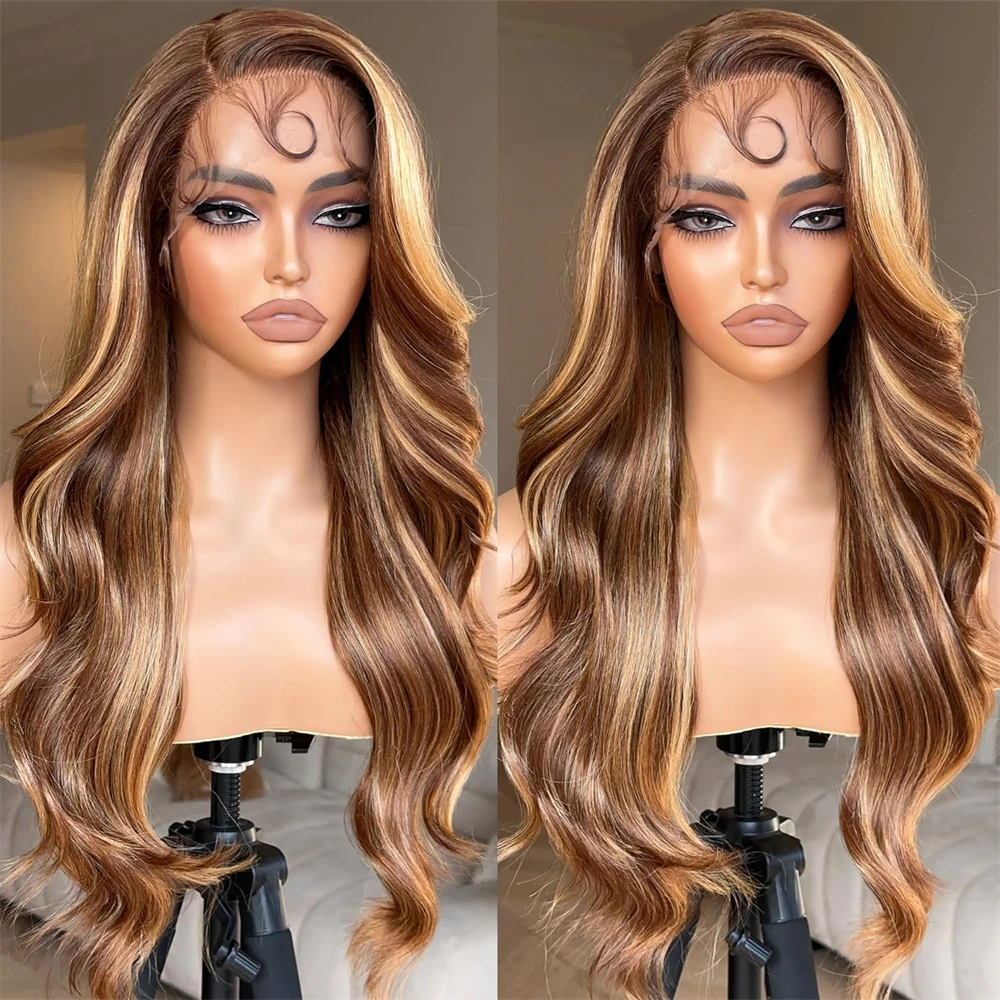 

P427 Ombre Highlight 13X4 Honey Blonde Lace Front Wigs Human Hair Pre plucked Lace Frontal Wig With Baby Hair For Women