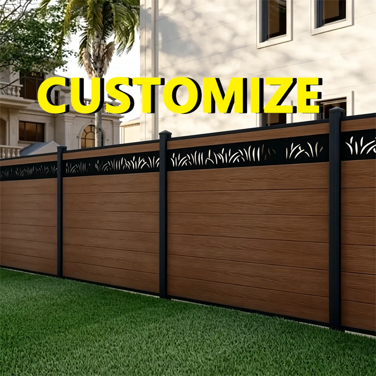 

Any Size Custom WPC Decorative Privacy Fence Easy Install Weatherproof Anti Corrosion Outdoor Garden Villa Backyard Patio Panels