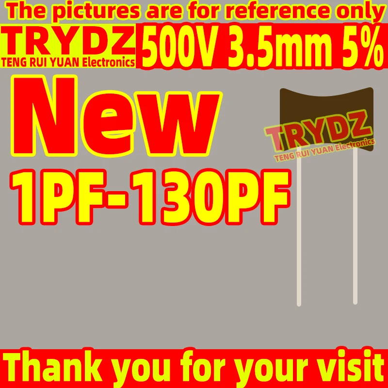 4pcs Silver mica capacitor 500V 3.5mm 5% 1PF 2PF 3PF 4PF 5PF 6PF 7PF 8PF 9PF 10PF 11PF 12PF 13PF 15PF 16PF~130PF