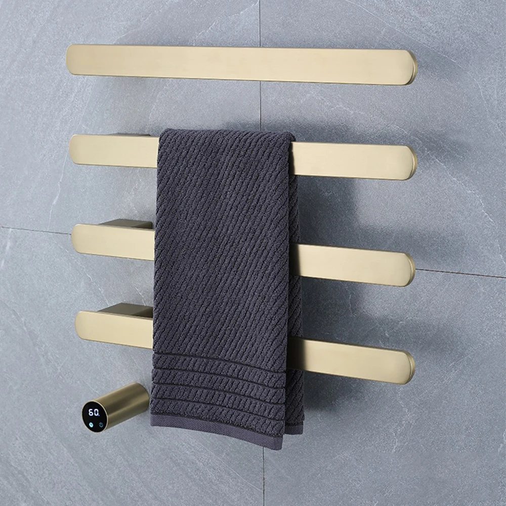 Heated Towel Rack Wall Mounted Concealed Installation, Electric Towel Warmer Bathroom, Timer & Multi-Level Temperature
