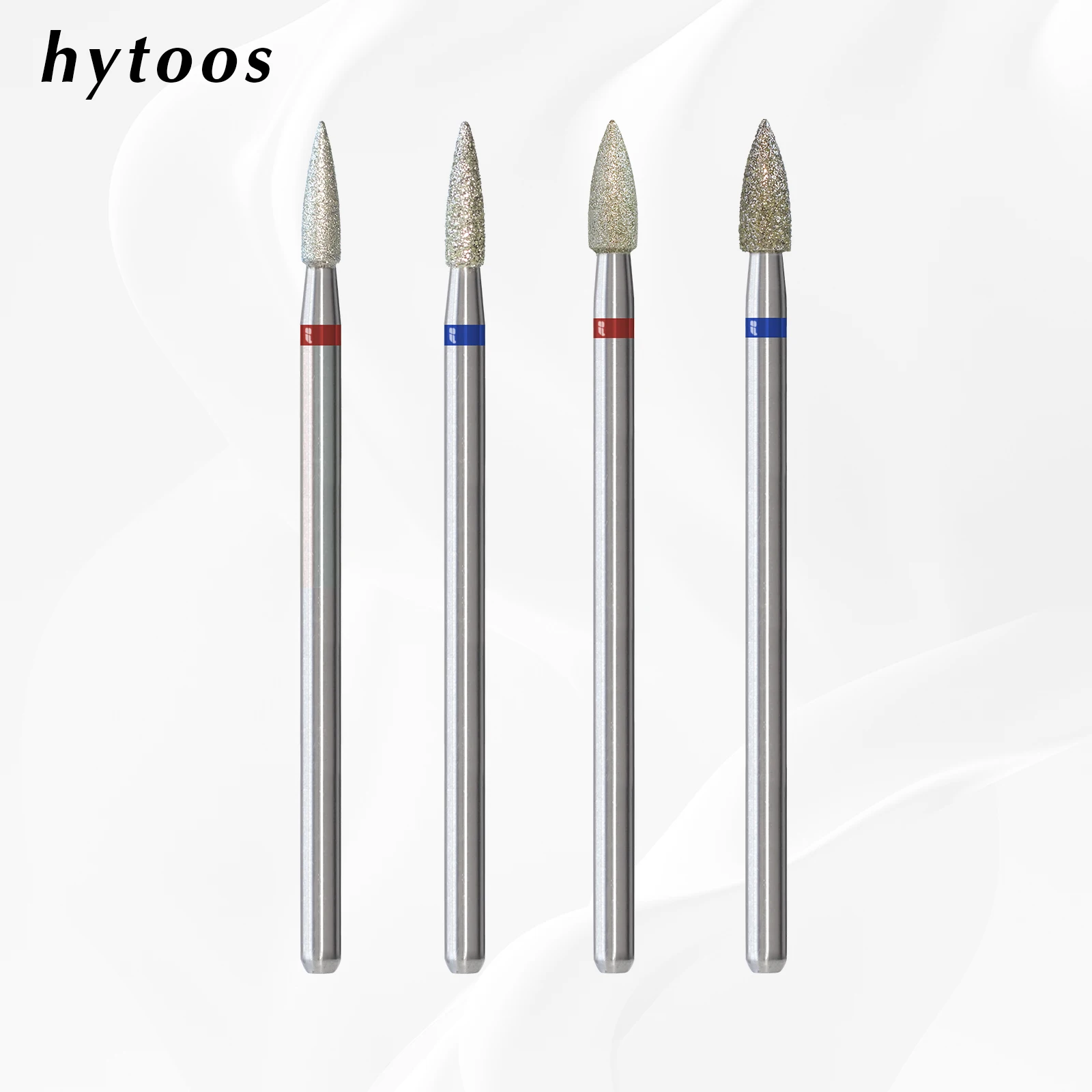 HYTOOS Sharp Conical Diamond Cuticle Nail Drill Bits Cone Russian Nail Bit Professional Safety Under Nail Dead Skin Cleaner Tool