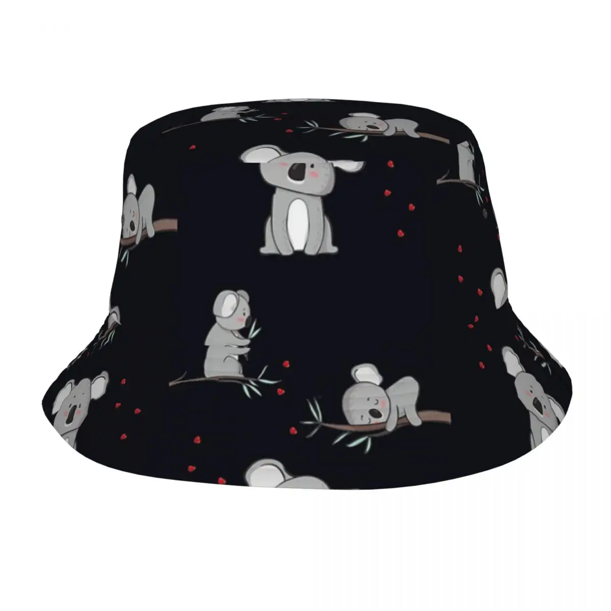 Koalas Sleep Animal Bucket Hats for Men Women Beach Bear Kawaii Field Hat Casual Packable for Vacation Fishing Cap Headwear